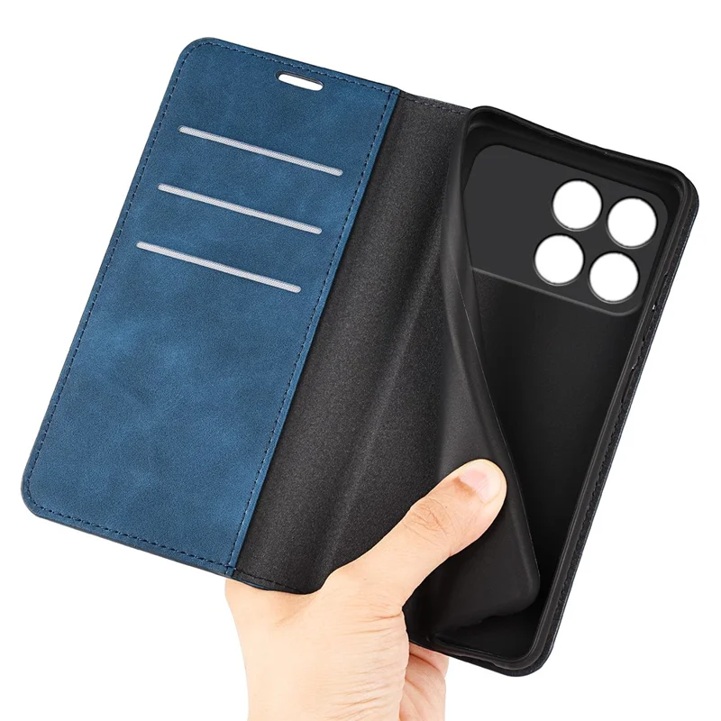 Phone Case for Xiaomi Redmi K90 5G  /  Poco F8 Pro Skin Touch Leather Wallet Cover - Blue