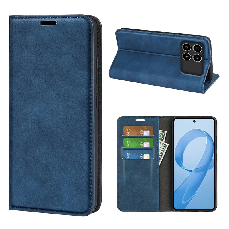 Phone Case for Xiaomi Redmi K90 5G  /  Poco F8 Pro Skin Touch Leather Wallet Cover - Blue