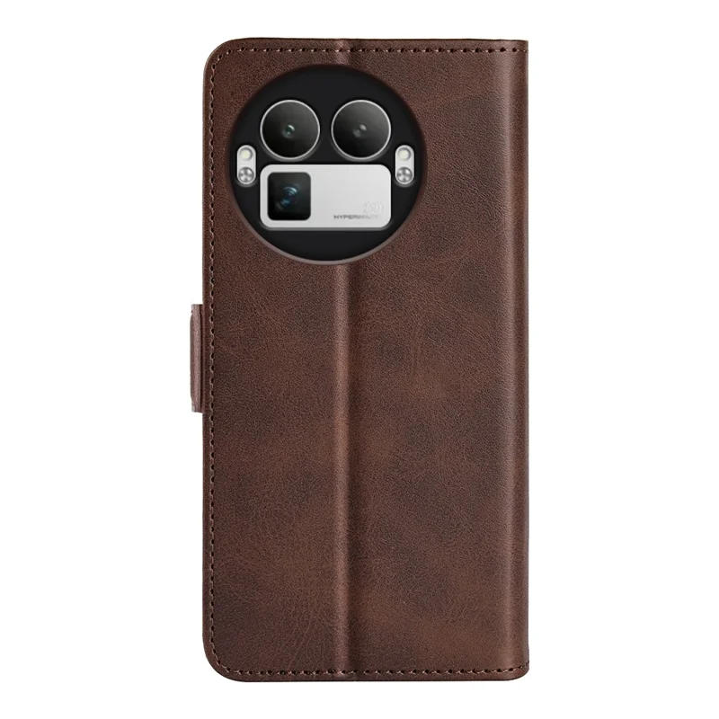 For Realme GT 8 Pro 5G Case Calf Texture Leather Wallet Phone Cover - Brown