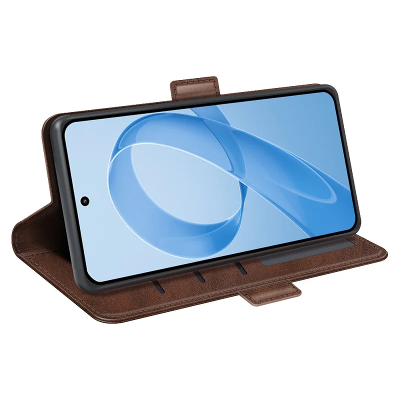 For Xiaomi Redmi K90 5G  /  Poco F8 Pro Case Calf Texture Leather Wallet Phone Cover - Brown