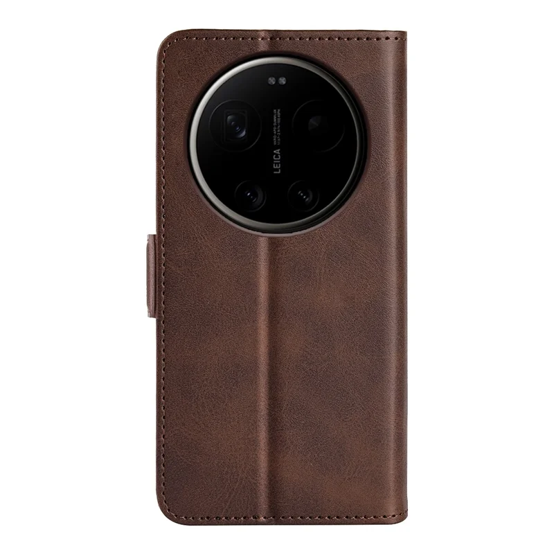 For Xiaomi 17 Ultra 5G Case Calf Texture Leather Wallet Phone Cover - Brown