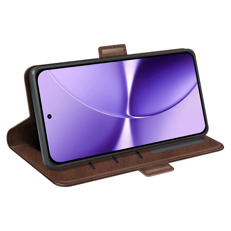 Folia do Xiaomi Poco X8 Pro Max 5G z portfelem ze skóry z teksturą cielęcej skóry - Brązowa