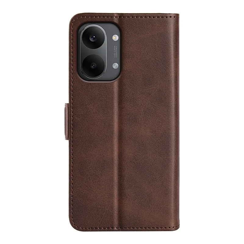 Folia do Xiaomi Poco X8 Pro Max 5G z portfelem ze skóry z teksturą cielęcej skóry - Brązowa