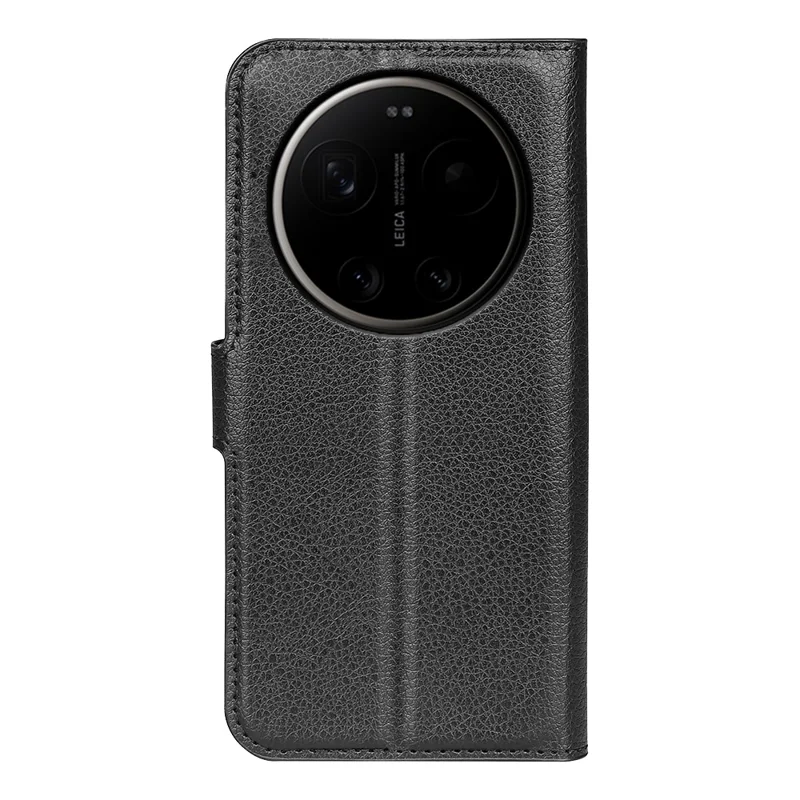 For Xiaomi 17 Ultra 5G Case Wallet Stand Litchi Texture Shockproof Leather Phone Cover - Black