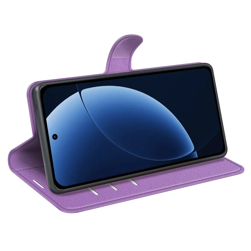 For Realme GT 8 Pro 5G Case Wallet Stand Litchi Texture Shockproof Leather Phone Cover - Purple