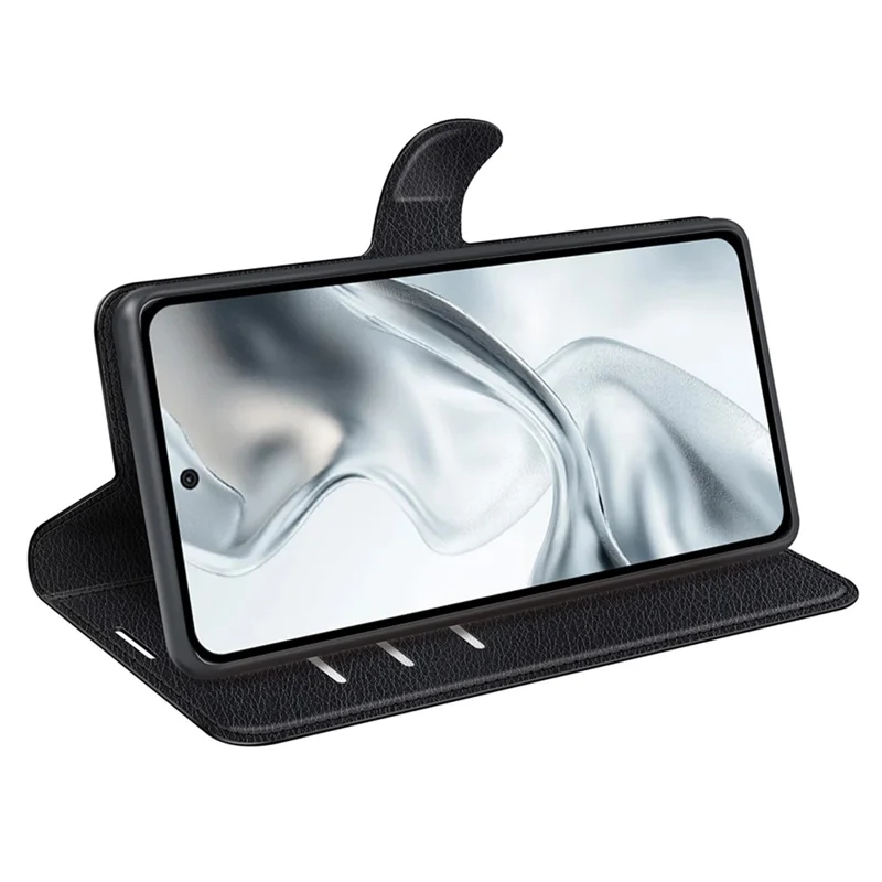 For ZTE nubia S2 Case Wallet Stand Litchi Texture Shockproof Leather Phone Cover - Black