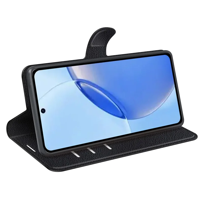 For Realme 16 Pro 5G Case Wallet Stand Litchi Texture Shockproof Leather Phone Cover - Black