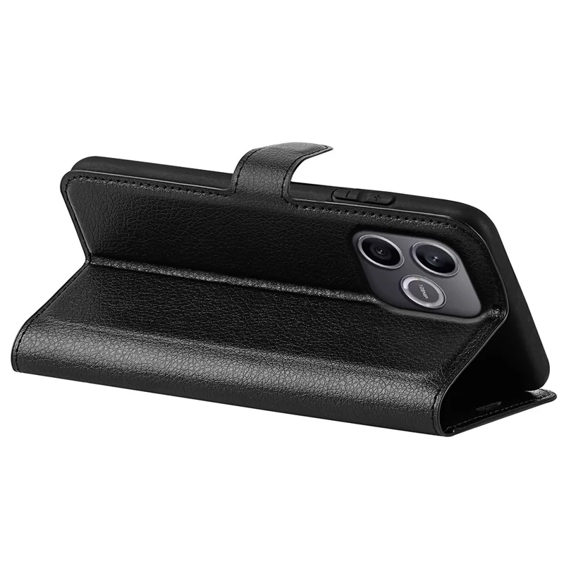 For Honor 600 Lite 5G Case Wallet Stand Litchi Texture Shockproof Leather Phone Cover - Black