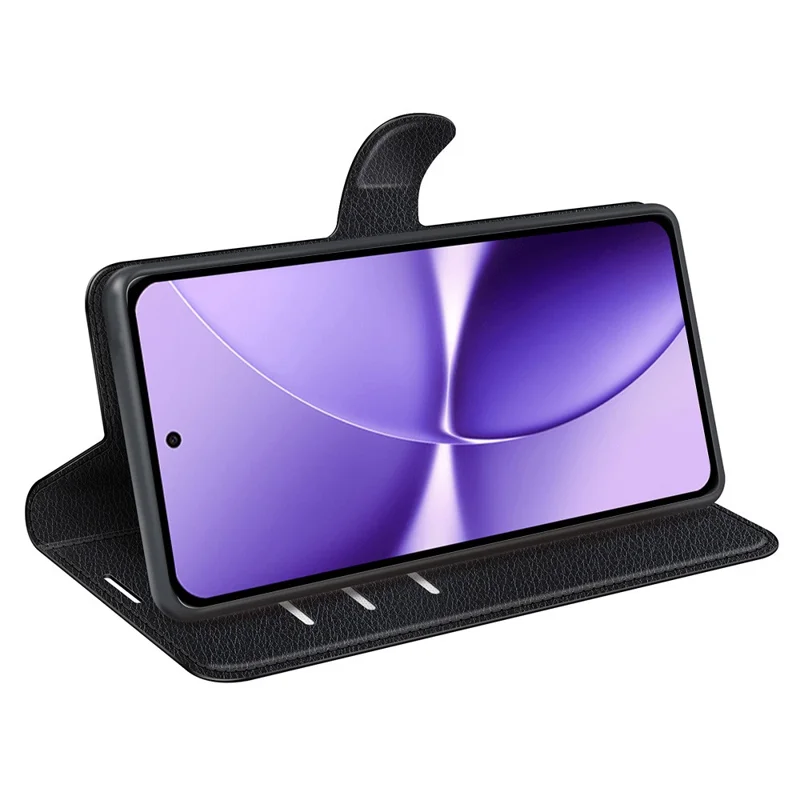 For Xiaomi Poco X8 Pro Max 5G Case Wallet Stand Litchi Texture Shockproof Leather Phone Cover - Black