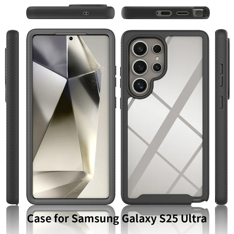 Bulk Purchasing For Samsung Galaxy S25 Ultra Magnetic Case PC + TPU Protective Phone Cover with PET Screen Film - Blue