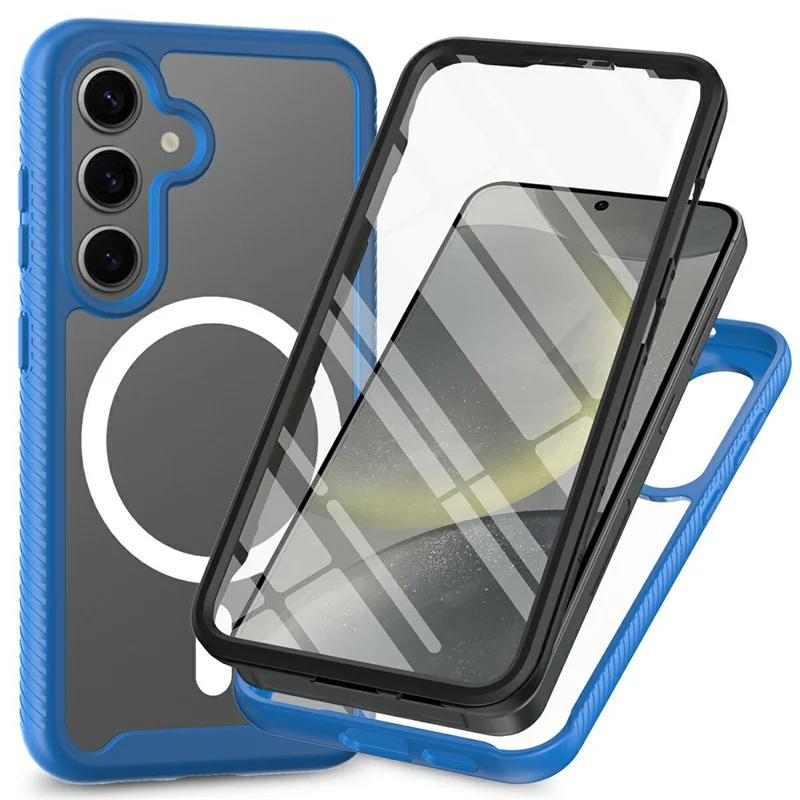 Étui magnétique pour Samsung Galaxy S26+, protection en PC + TPU avec film protecteur d'écran PET - Bleu