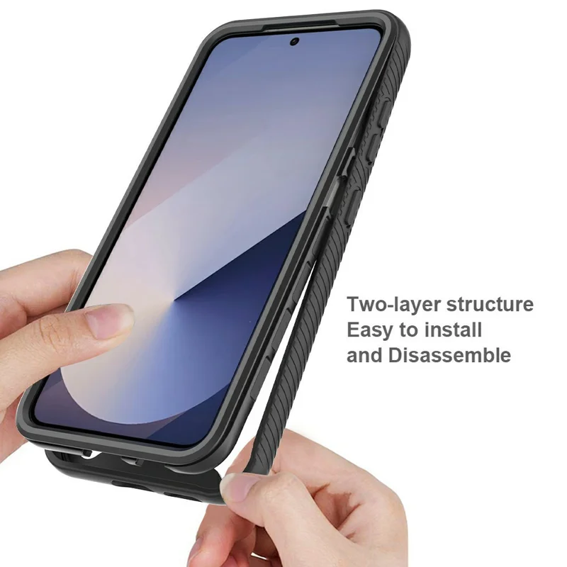 Für Samsung Galaxy S25 Magnetisches Case PC + TPU Schutzhülle mit PET-Bildschirmfolie - Schwarz