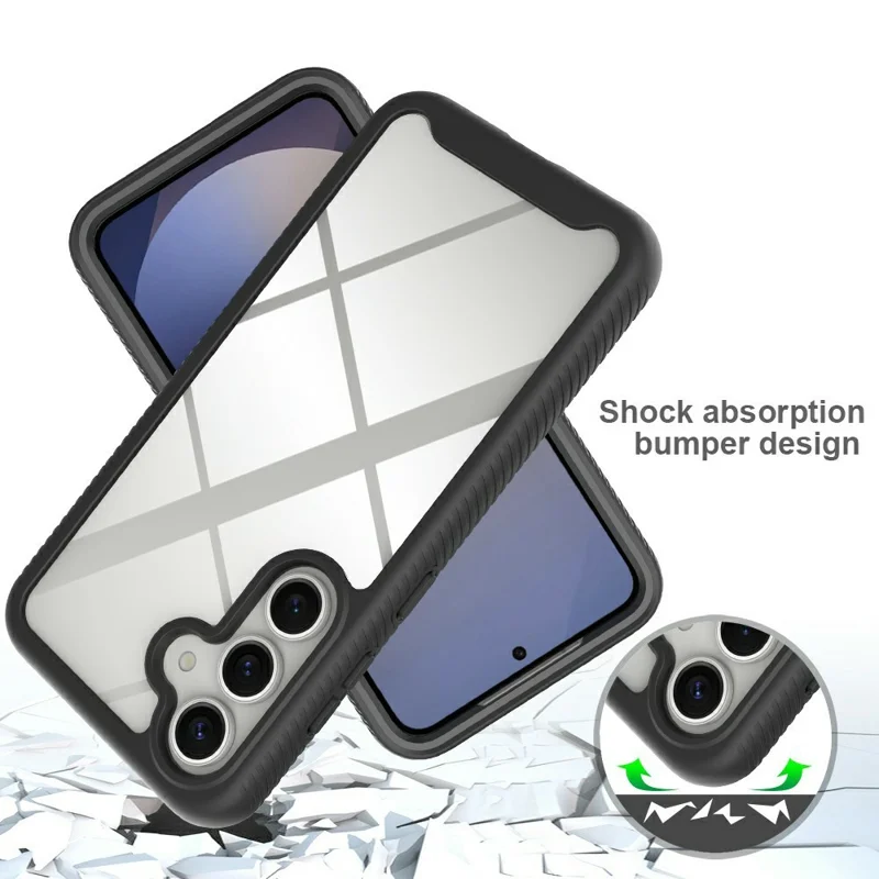 Für Samsung Galaxy S25 Magnetisches Case PC + TPU Schutzhülle mit PET-Bildschirmfolie - Schwarz