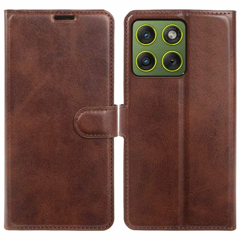 Til Motorola Edge 70 5G Case Stand Wallet Kalvlæder PU Læder Flip Telefonbeskyttelse - Brun