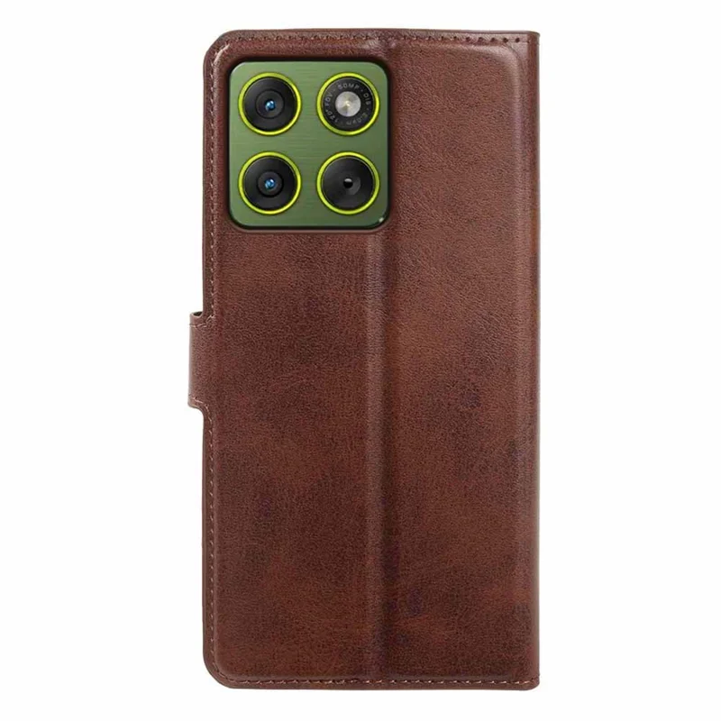Til Motorola Edge 70 5G Case Stand Wallet Kalvlæder PU Læder Flip Telefonbeskyttelse - Brun