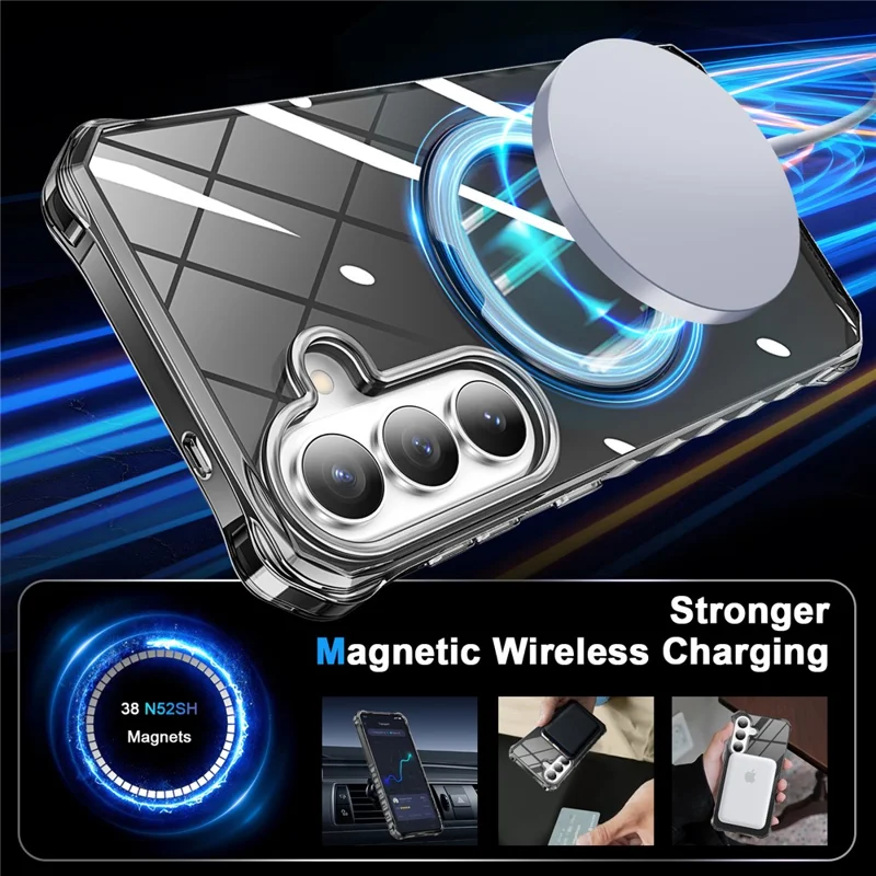For Samsung Galaxy S26 Phone Case Magnetic Metal Ring Kickstand Soft-touch TPU + PC Cover - Black
