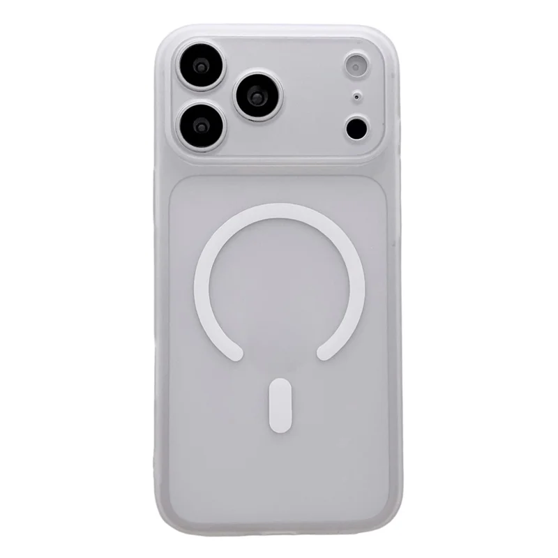 For iPhone 17 Pro Max Magnetic Case Soft-touch Matte TPU Phone Cover Compatible with MagSafe - Transparent White