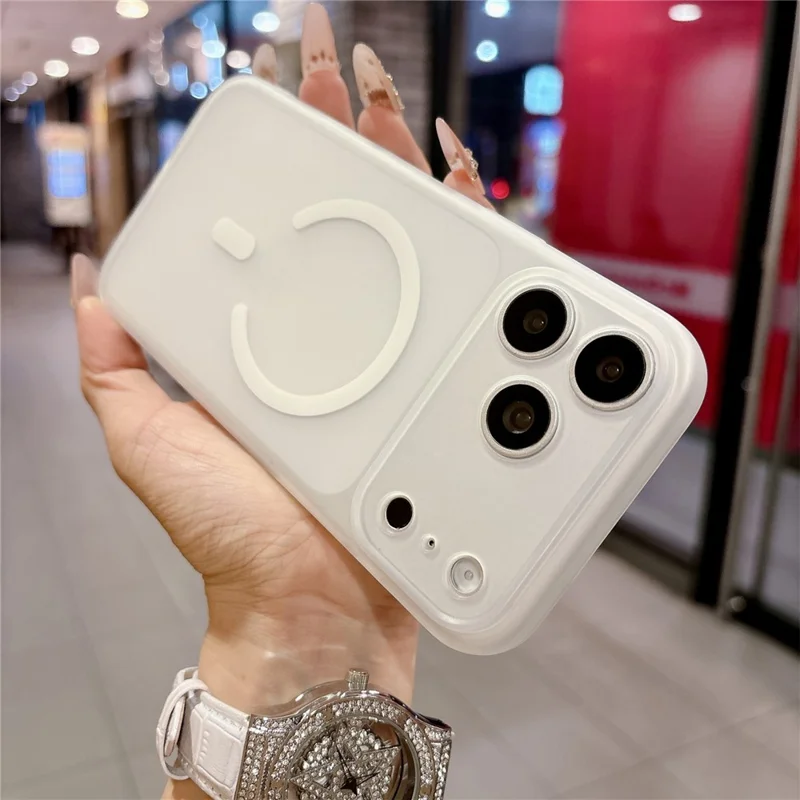 For iPhone 17 Pro Max Magnetic Case Soft-touch Matte TPU Phone Cover Compatible with MagSafe - Transparent White