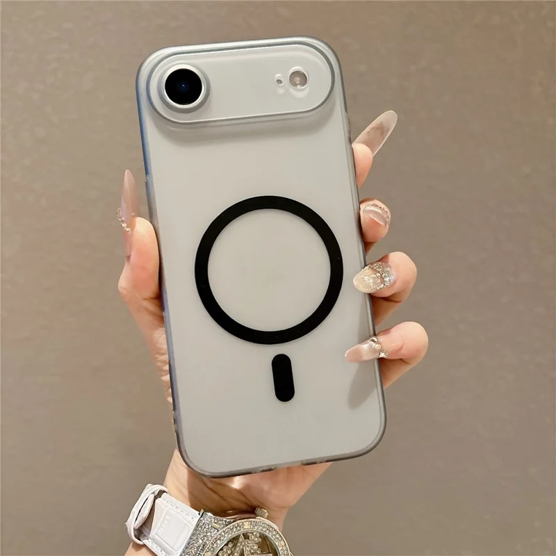 For iPhone Air Magnetic Case Soft-touch Matte TPU Phone Cover Compatible with MagSafe - Transparent Black