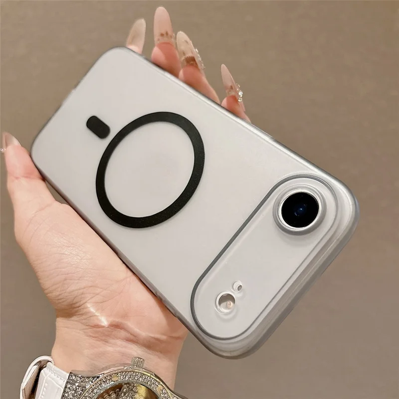 For iPhone Air Magnetic Case Soft-touch Matte TPU Phone Cover Compatible with MagSafe - Transparent Black