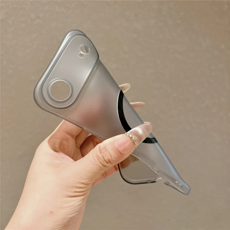 For iPhone Air Magnetic Case Soft-touch Matte TPU Phone Cover Compatible with MagSafe - Transparent Black