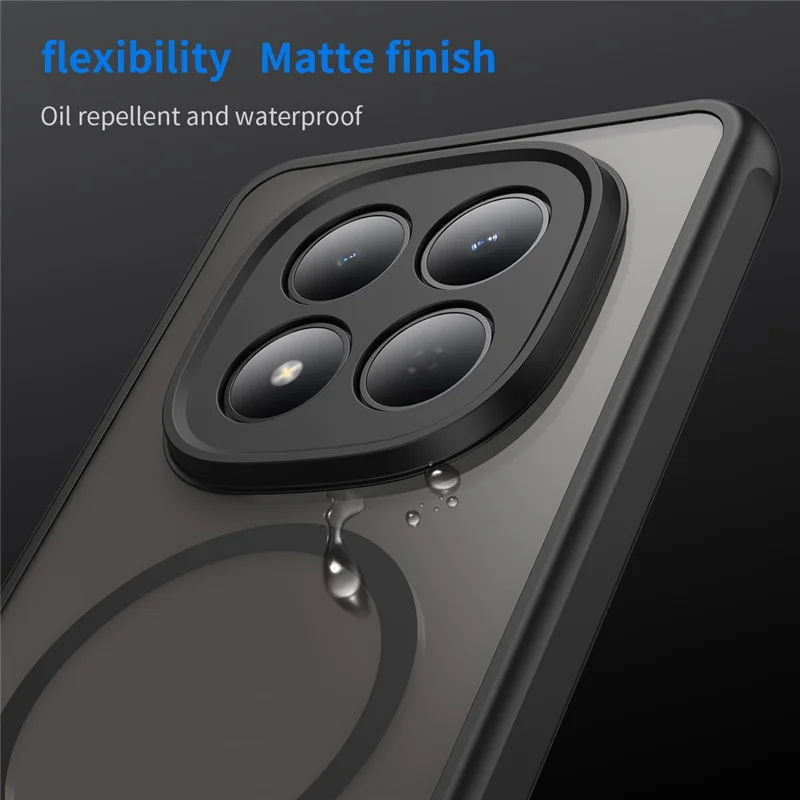 Indkøb i bulk til Xiaomi Redmi Note 15 Pro 4G (Global) magnetisk taske mod fald PC + TPU telefonbeskyttelse - Sort