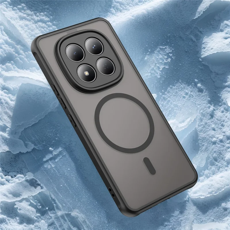 Indkøb i bulk til Xiaomi Redmi Note 15 Pro 4G (Global) magnetisk taske mod fald PC + TPU telefonbeskyttelse - Sort