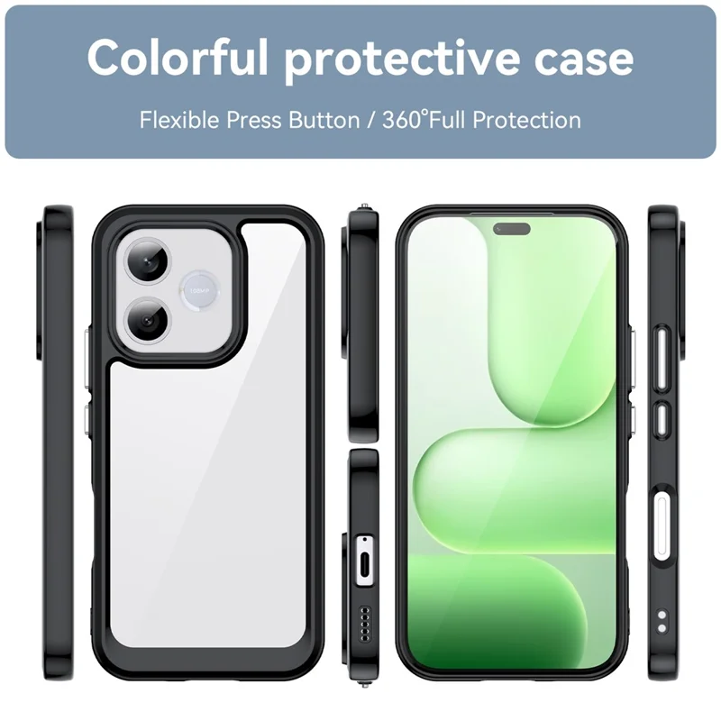 For Honor 600 Lite 5G Phone Case TPU + Acrylic Protective Clear Phone Cover - Black