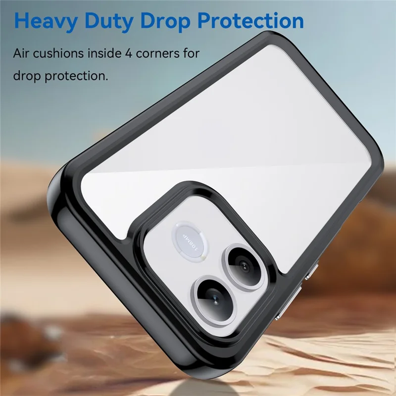 For Honor 600 Lite 5G Phone Case TPU + Acrylic Protective Clear Phone Cover - Black