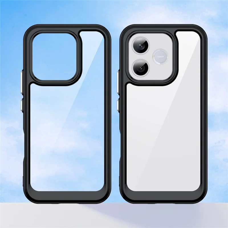 For Honor 600 Lite 5G Phone Case TPU + Acrylic Protective Clear Phone Cover - Black