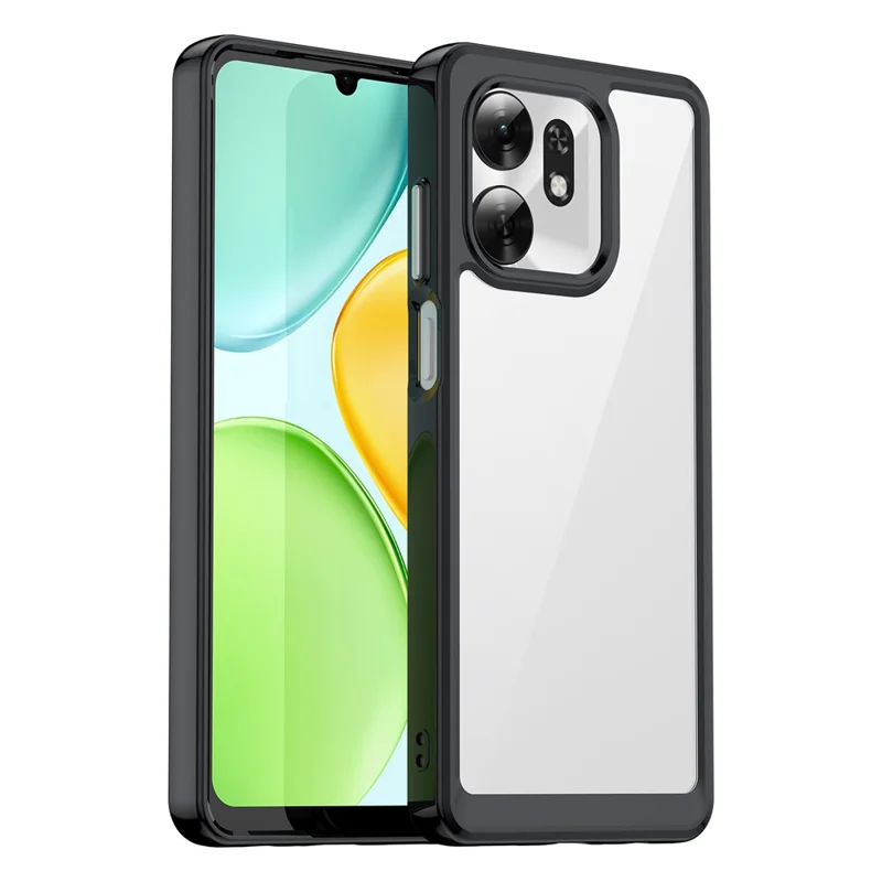 Phone Case for Honor X6d 5G  /  Play10A 4G TPU + Acrylic Protective Clear Phone Cover - Black