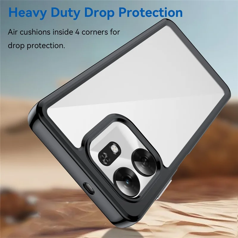 Phone Case for Honor X6d 5G  /  Play10A 4G TPU + Acrylic Protective Clear Phone Cover - Black