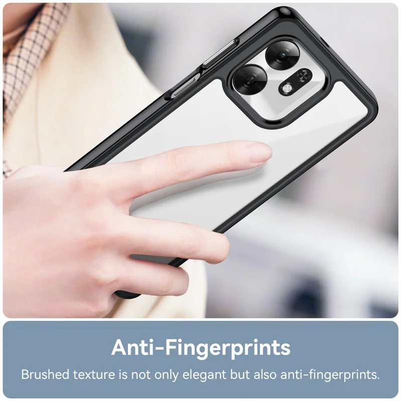 Phone Case for Honor X6d 5G  /  Play10A 4G TPU + Acrylic Protective Clear Phone Cover - Black