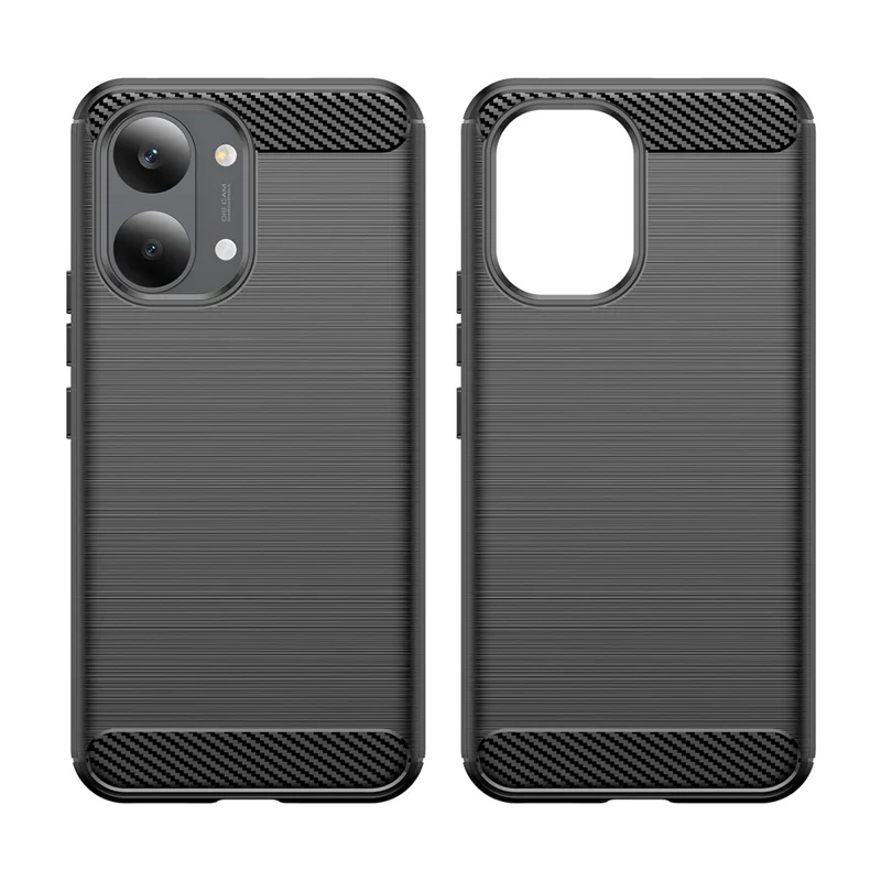 TPU Case for Xiaomi Poco X8 Pro Max 5G  /  Redmi Turbo 5 Max 5G Protective Phone Cover Carbon Fiber Texture Brushed - Black