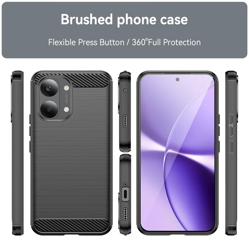TPU Case for Xiaomi Poco X8 Pro Max 5G  /  Redmi Turbo 5 Max 5G Protective Phone Cover Carbon Fiber Texture Brushed - Black