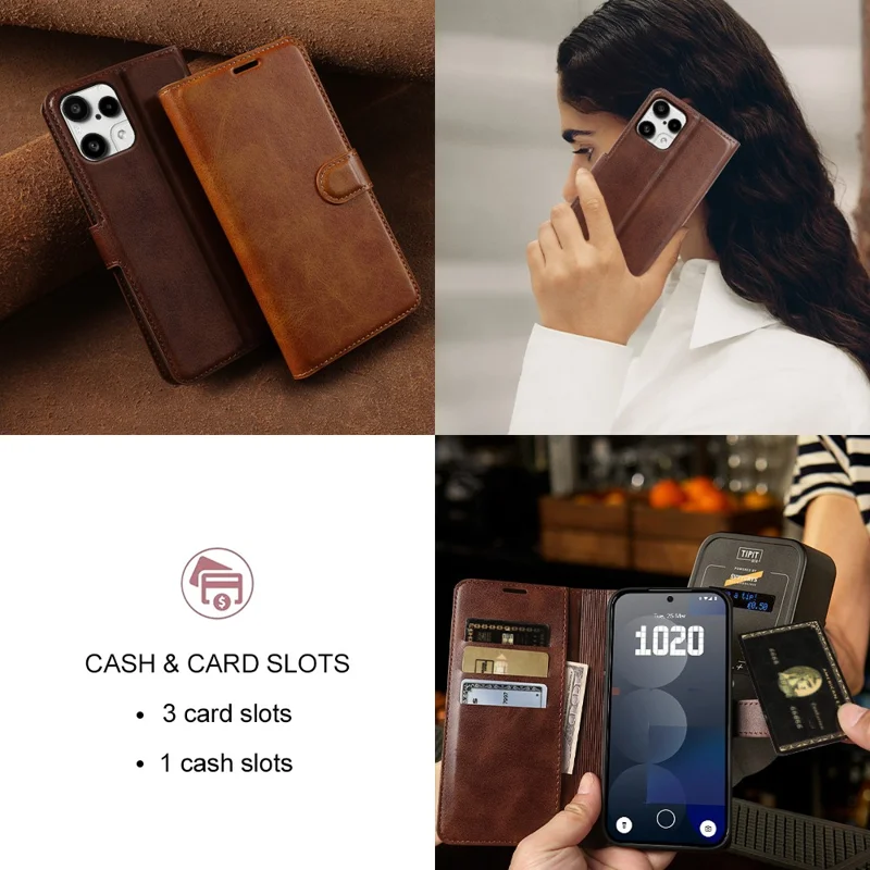 For Nothing Phone (3a) Lite 5G Case Stand Wallet Calf Texture PU Leather Flip Phone Cover - Brown