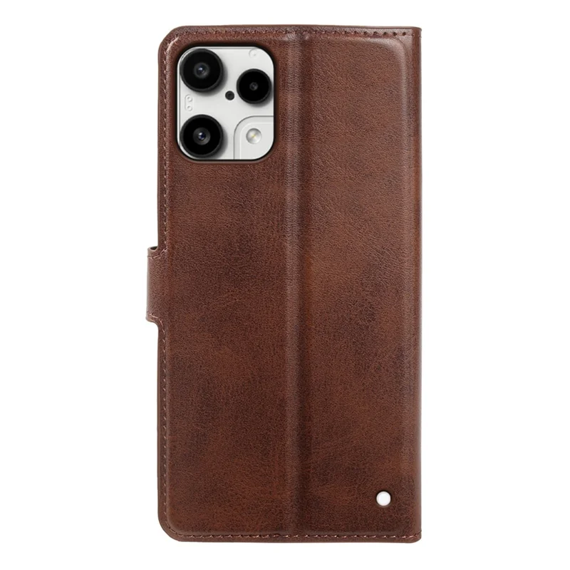 For Nothing Phone (3a) Lite 5G Case Stand Wallet Calf Texture PU Leather Flip Phone Cover - Brown