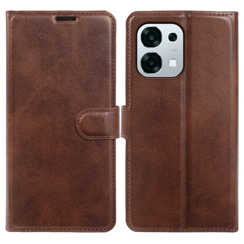 Flip Case med stå og wallet til Oppo F31 5G, kudefænget PU-læder, brunt