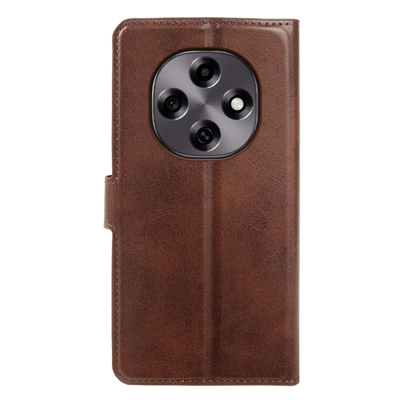 For Oppo F31 Pro 5G Case Stand Wallet Calf Texture PU Leather Flip Phone Cover - Brown