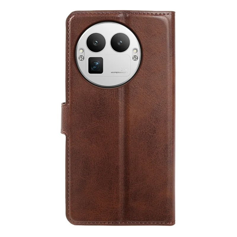 For Realme GT 8 Pro 5G Case Stand Wallet Calf Texture PU Leather Flip Phone Cover - Brown