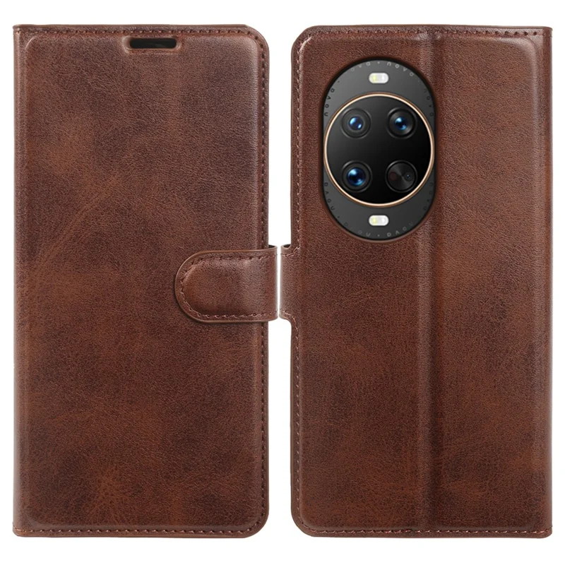 For Huawei nova 14 Ultra 5G Case Stand Wallet Calf Texture PU Leather Flip Phone Cover - Brown