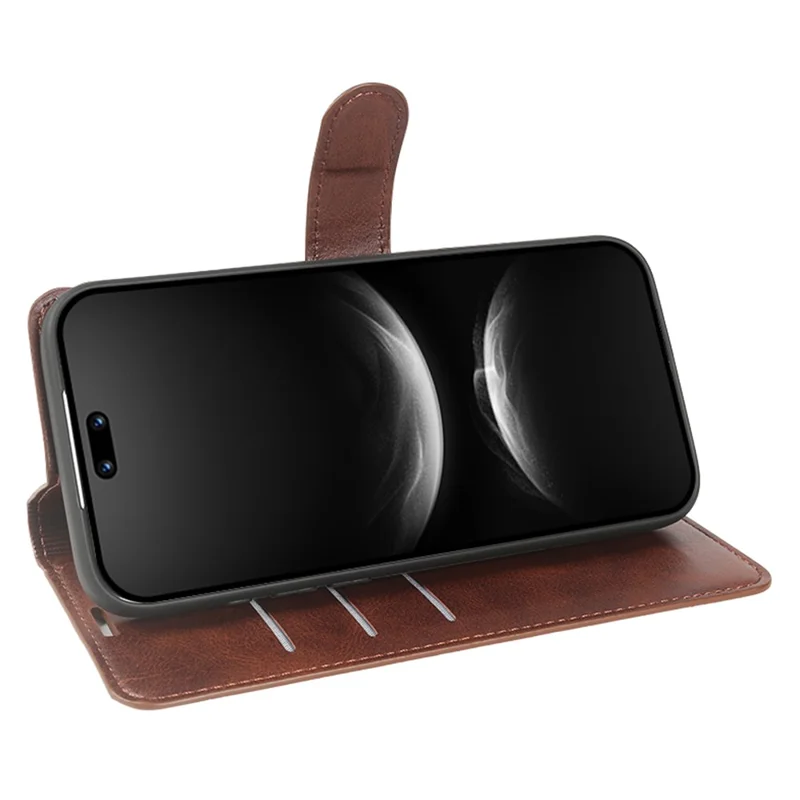 For Huawei nova 14 Ultra 5G Case Stand Wallet Calf Texture PU Leather Flip Phone Cover - Brown