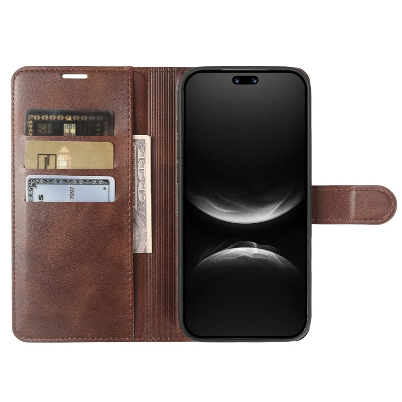 For Huawei nova 14 Ultra 5G Case Stand Wallet Calf Texture PU Leather Flip Phone Cover - Brown