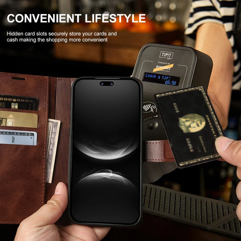 For Huawei nova 14 Ultra 5G Case Stand Wallet Calf Texture PU Leather Flip Phone Cover - Brown