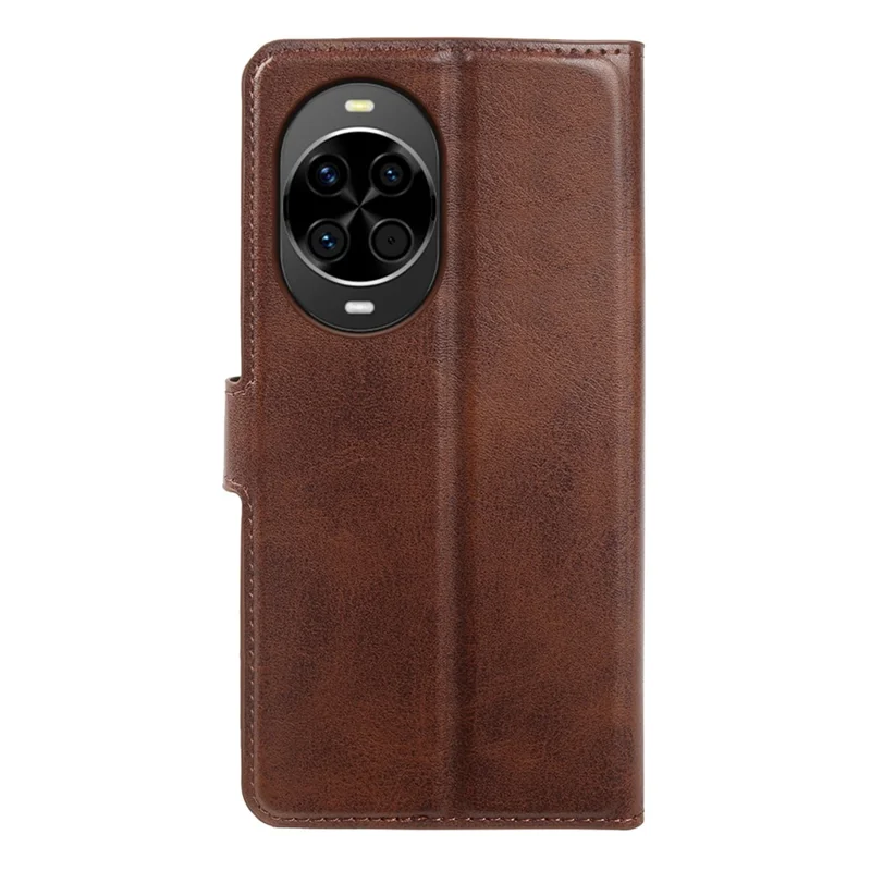 Étui pour Huawei nova 14 5G, étui portefeuille avec support en cuir synthétique texturé veau - Brun