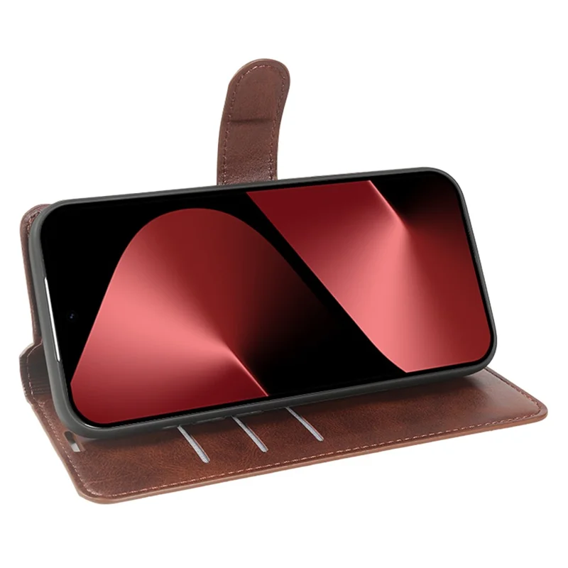 For Huawei Pura 80 Case Stand Wallet Calf Texture PU Leather Flip Phone Cover - Brown