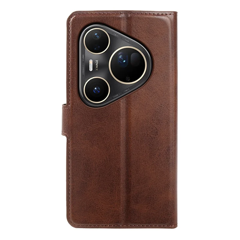 For Huawei Pura 80 Ultra Case Stand Wallet Calf Texture PU Leather Flip Phone Cover - Brown
