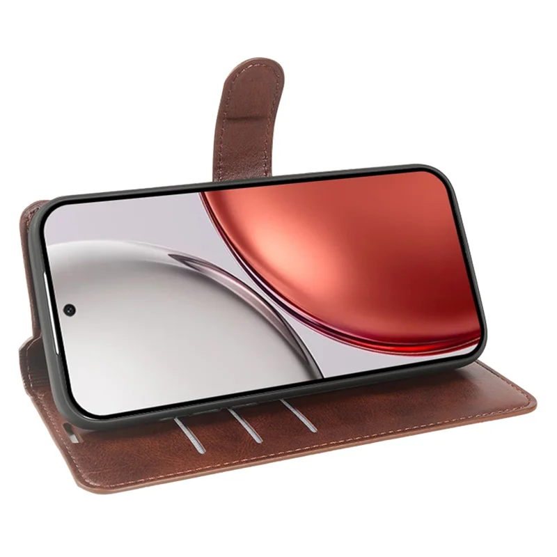 Per Honor Magic8 Lite 5G / X9d 5G / X70 5G Custodia Stand Portafoglio con Chiusura Magnetica in Pelle PU con Texture a Vitello - Marrone