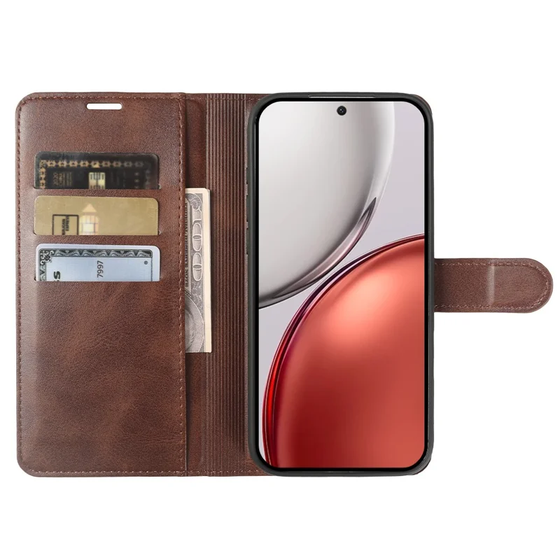Per Honor Magic8 Lite 5G / X9d 5G / X70 5G Custodia Stand Portafoglio con Chiusura Magnetica in Pelle PU con Texture a Vitello - Marrone