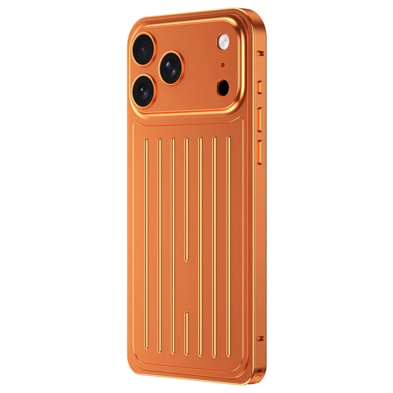 For iPhone 17 Pro Max Case Seahorse Buckle Luggage Design Aluminum Alloy Phone Cover - Orange